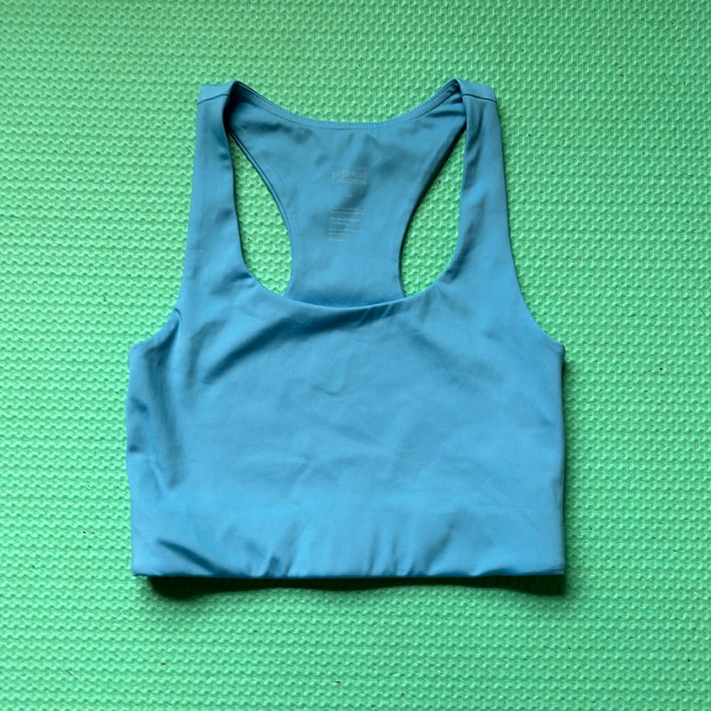 Girlfriend collective Paloma bra top blue